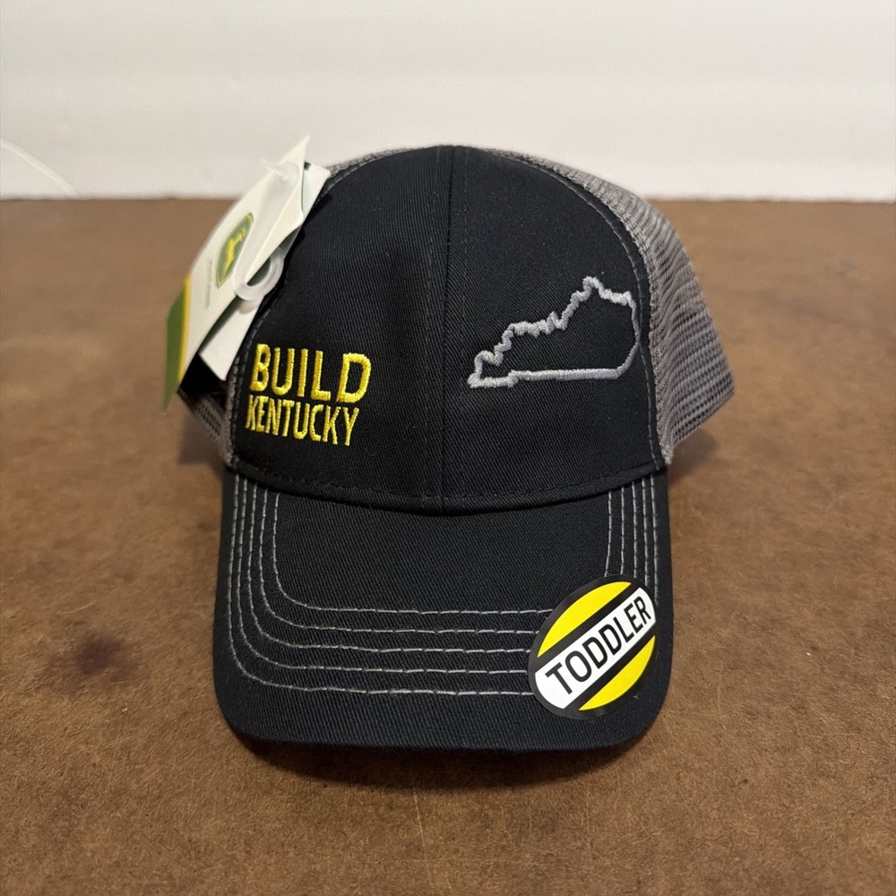 NWT John Deere Toddler Black Gray Build Kentucky Mesh Back Cap